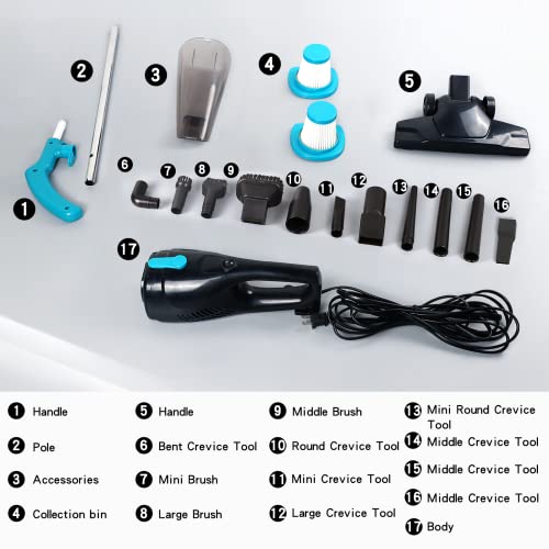 Intercleaner Aspiradora con cable, potente succión de 15 KPa
