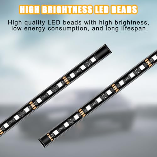 Mandark Tira de luz LED para automóvil, 24 luces LED RGB par
