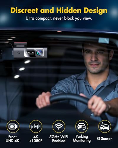 2560 x 1440P QHD Dash Cam, control de aplicación, grabación