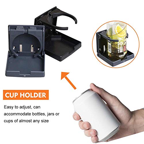 2 soportes plegables ajustables para bebidas con tornillos y