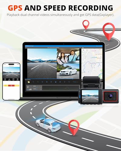 Kingslim D6-4K Dual Dash Cam - WiFi y GPS 4K frontal y 1080P