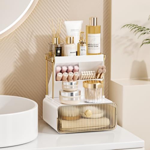Organizador de maquillaje de 2 niveles para encimera, organi