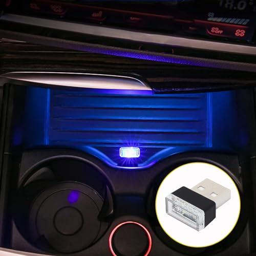4 lámparas LED USB de ambiente para interior del automóvil,