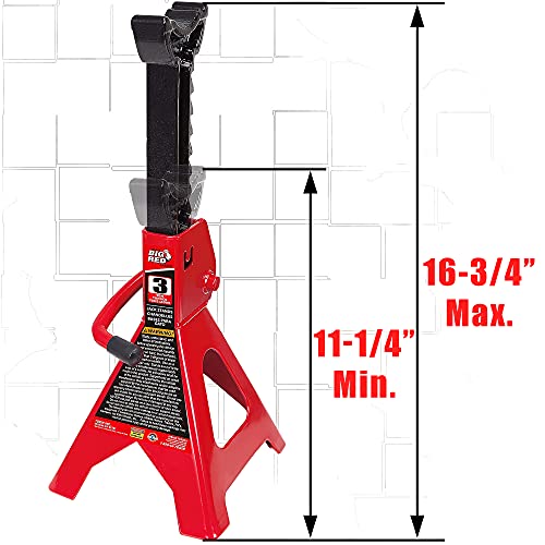 BIG RED T43202 Torin Heavy Duty Steel Jack Stands: 3 tonelad