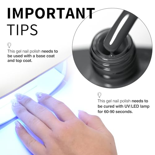CANNI Esmalte de uñas de gel gris, 1 unidad de esmalte de uñ