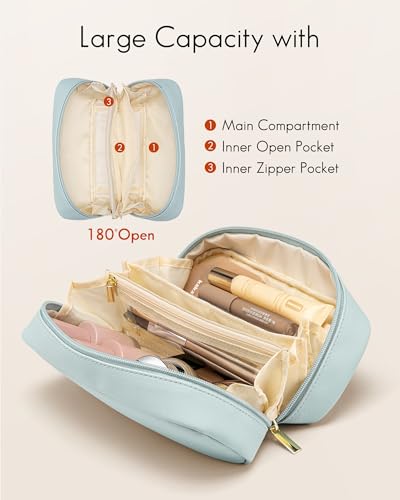 Vlando Bolsa de maquillaje de viaje,Pequeña bolsa de cosméti