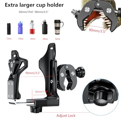 Kewig Portavasos antirrobo para motocicleta, tamaño extra gr