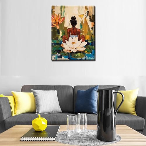 Yoga in Lotus Flowe - Pintura por números para adultos, kit