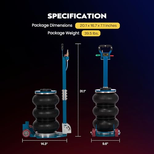 SPECSTAR Gato de bolsa de aire de 3 toneladas con ruedas, ga