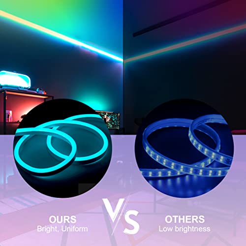 KSIBNW Tira de luces LED de neón RGB de 16.4 pies con contro