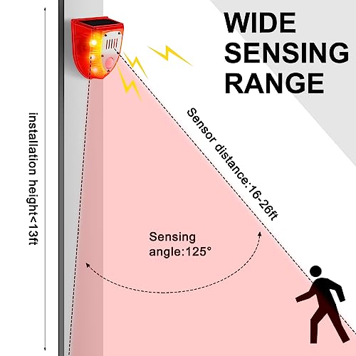 Qualirey Detector de movimiento de alarma solar con sensor d
