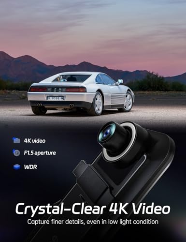 pelsee P10 Plus 4K WiFi espejo Dash Cam, cámara de espejo re