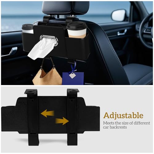 Organizador de asiento trasero de automóvil con pañuelo, caj