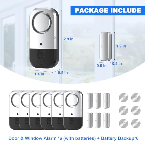 Sensores de alarma para puerta y ventana, alarma de puerta p