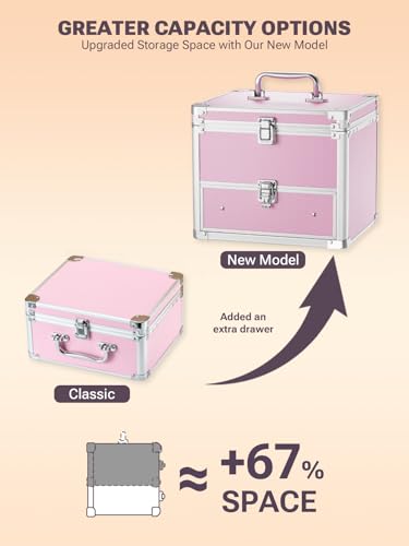 Qislee Caja de maquillaje con cajón y un espejo iluminado de