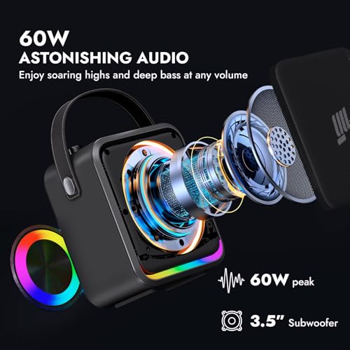 YLL Máquina portátil de karaoke Bluetooth: altavoz potente d