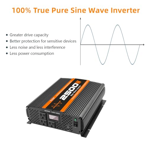 Inversor de onda sinusoidal pura de 2500 W Inversor de corri