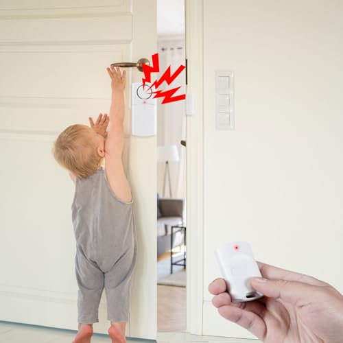 Alarma de puerta con control remoto, alarmas inalámbricas de