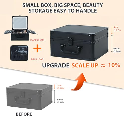 Caja de maquillaje, Oro Rosa, L, Con divisor ajustable maqui