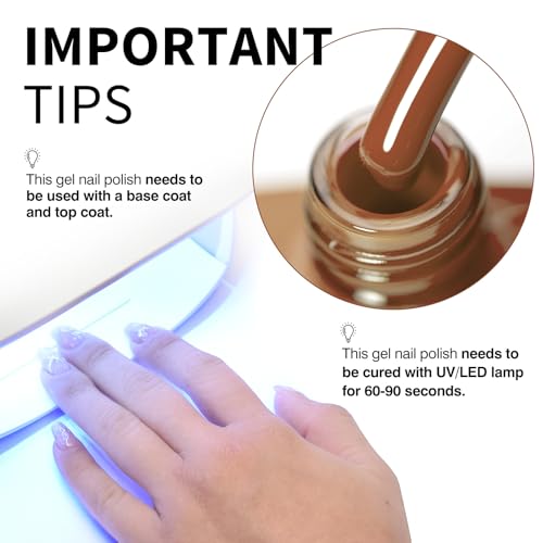 CANNI Esmalte de uñas de gel marrón, 1 unidad de esmalte de