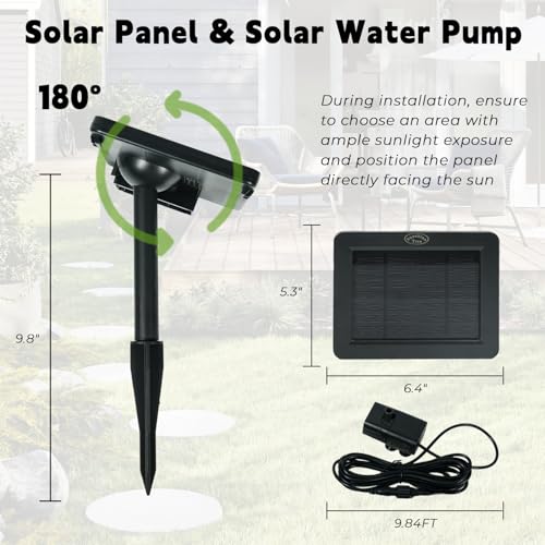 ZMG Angel Fairy - Fuente de agua solar de 14 pulgadas para e