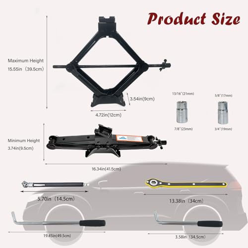 Kit de gato de automóvil de 2 toneladas para automóvil, kit