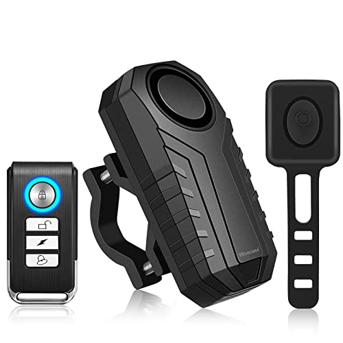 WSDCAM Alarma de bicicleta con mando a distancia 113 dB, res