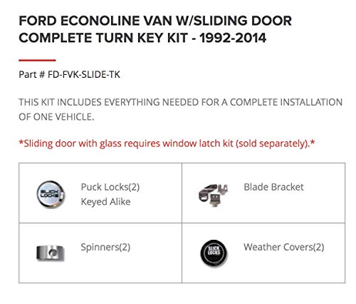Slick Locks Ford - Kit completo para puerta corredera con gi