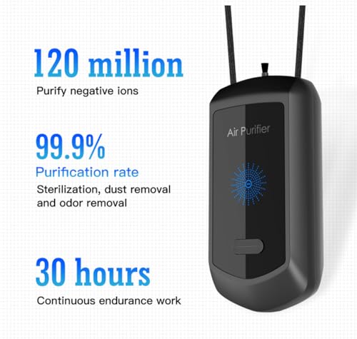 Ión negativo portátil, collar purificador de aire personal,