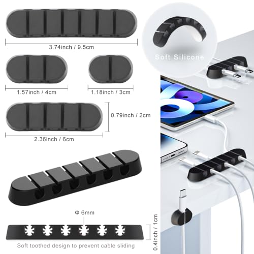 ZIIYAN Kit de organización de cables de 163 piezas, 3 fundas