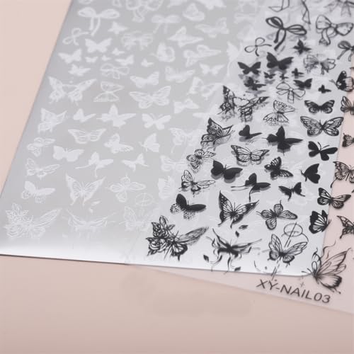 Placa de estampado de uñas, lazos de mariposa, diseño de cin