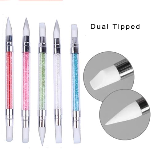 5 Uds Nail Art Sculpture Pen Dual Tipped Silicone Nail Tools