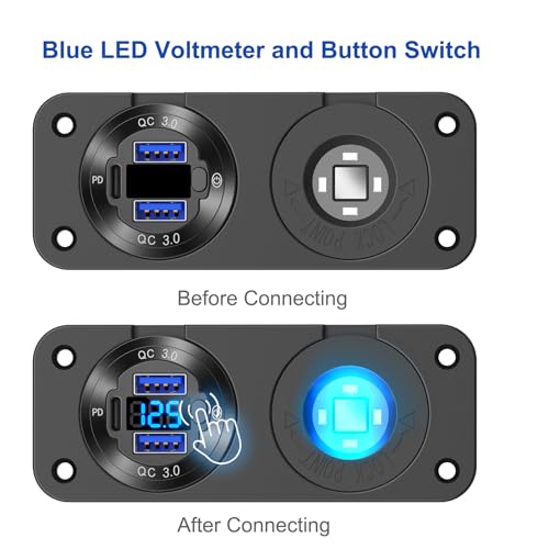 Enchufe de panel de interruptor marino de salida USB de 12 V