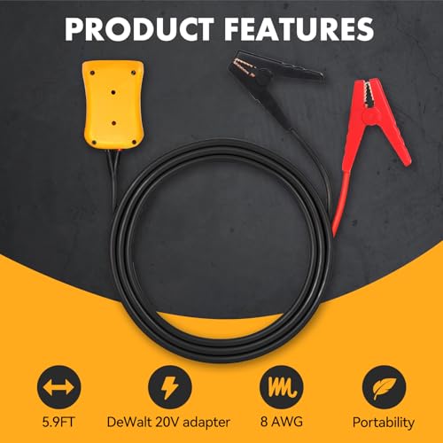 Cables de puente para baterías De-walt de 20 V, cables de im