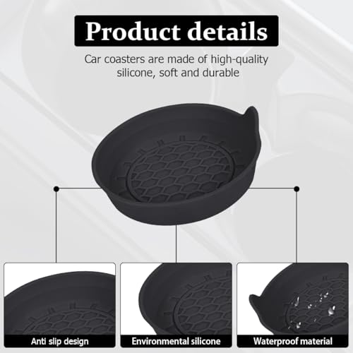 4 posavasos para automóvil, almohadillas de silicona antides