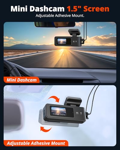 Kingslim Cámara de tablero 4K delantera y trasera con tarjet