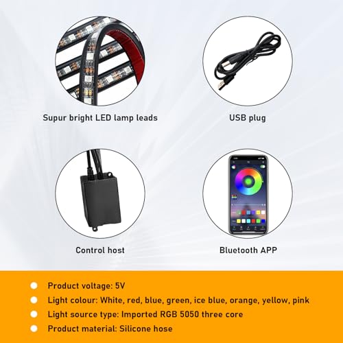 Luces interiores LED para automóvil, RGB 48 LED multicolor,