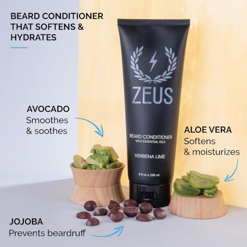 ZEUS Set de acondicionador para barba y lavado de barba con