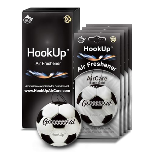 Hookup - Ambientador de coche de fútbol – Paquete de 4 – Aro