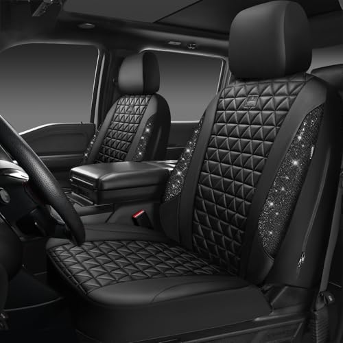CAR PASS Fundas de asiento de automóvil de cuero con diamant