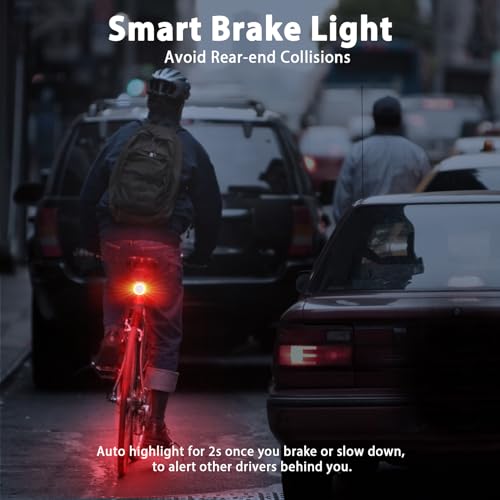WSDCAM Luz trasera de bicicleta remota con alarma, luz de fr