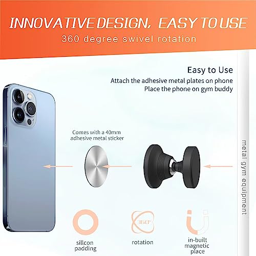Soporte magnético dual para teléfono, para gimnasio, imán fu