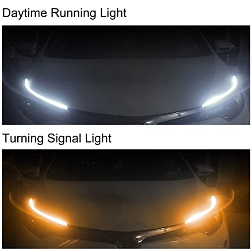 Tira de luces LED para automóvil, 2 tiras flexibles de 24 pu