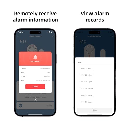Sensores de alarma de ventana WiFi con sonido y luz de 110 d