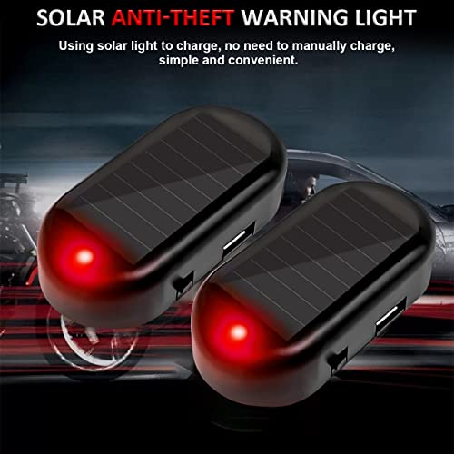 Alarma simulada de energía solar para automóvil, luz LED ant