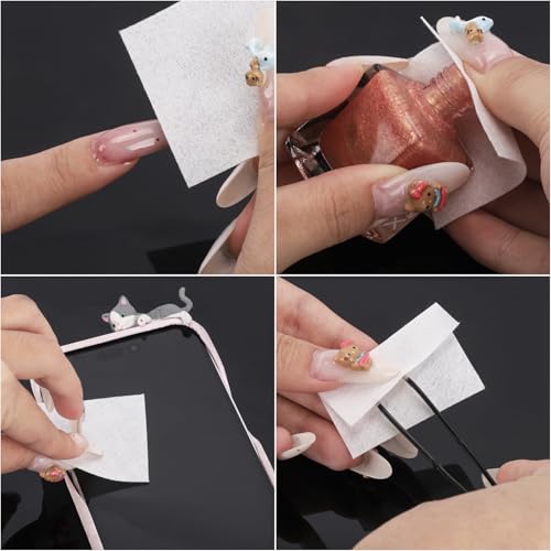 BTYMS 650 toallitas de uñas sin pelusas, almohadillas de alg