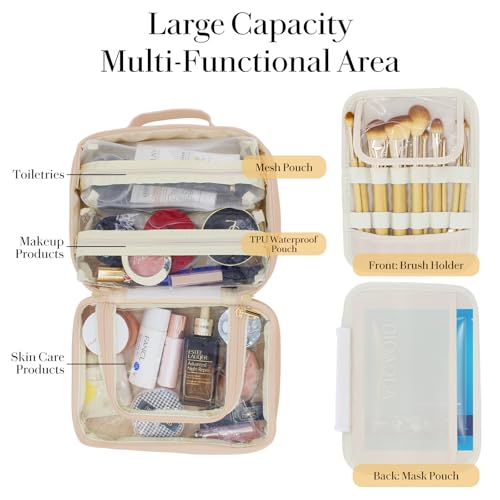 Bolsa de maquillaje de viaje de gran capacidad, organizador