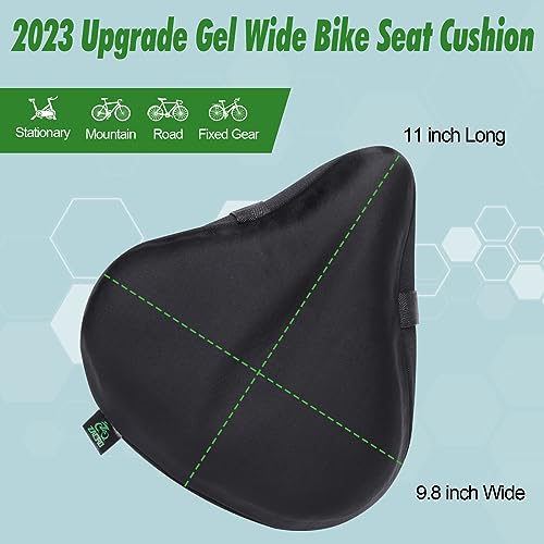 Zacro Cojín ancho para asiento de bicicleta, funda de asient