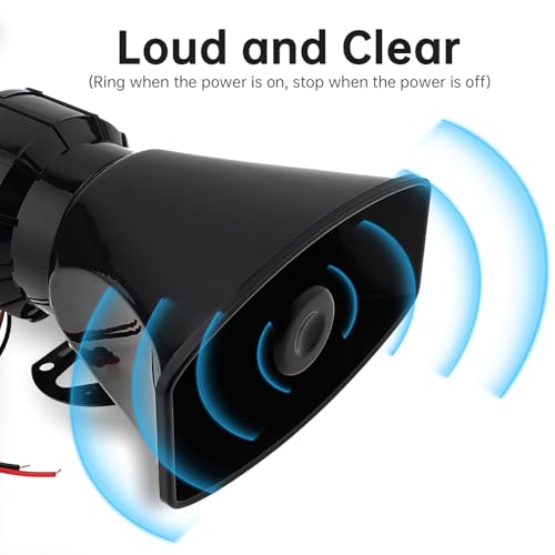 Cuerno de sirena de alarma con cable, DC 12 V 100 W sirena e