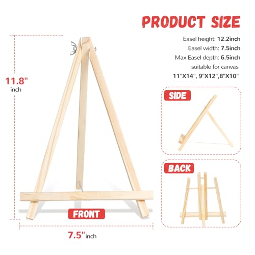 Zhithink Paquete de 10 caballetes de madera para pintar lien